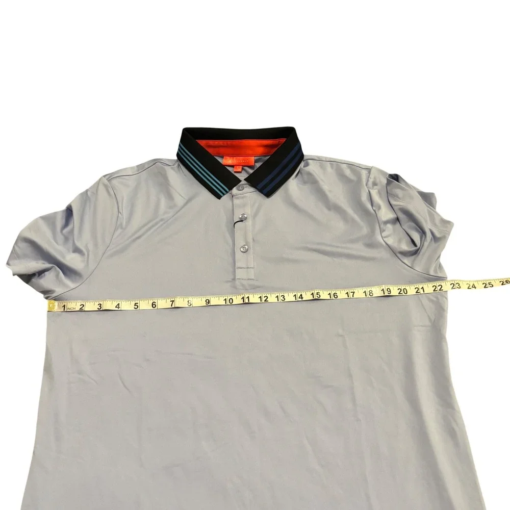 Redvanly Mens Harley Polo Shirt Baby Lavender Purple Striped Collar R2404 Large‎